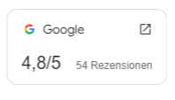 Google-Bewertungen: 4,8 von 5 Sternen bei 54 Rezensionen